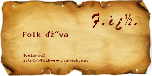 Folk Éva névjegykártya